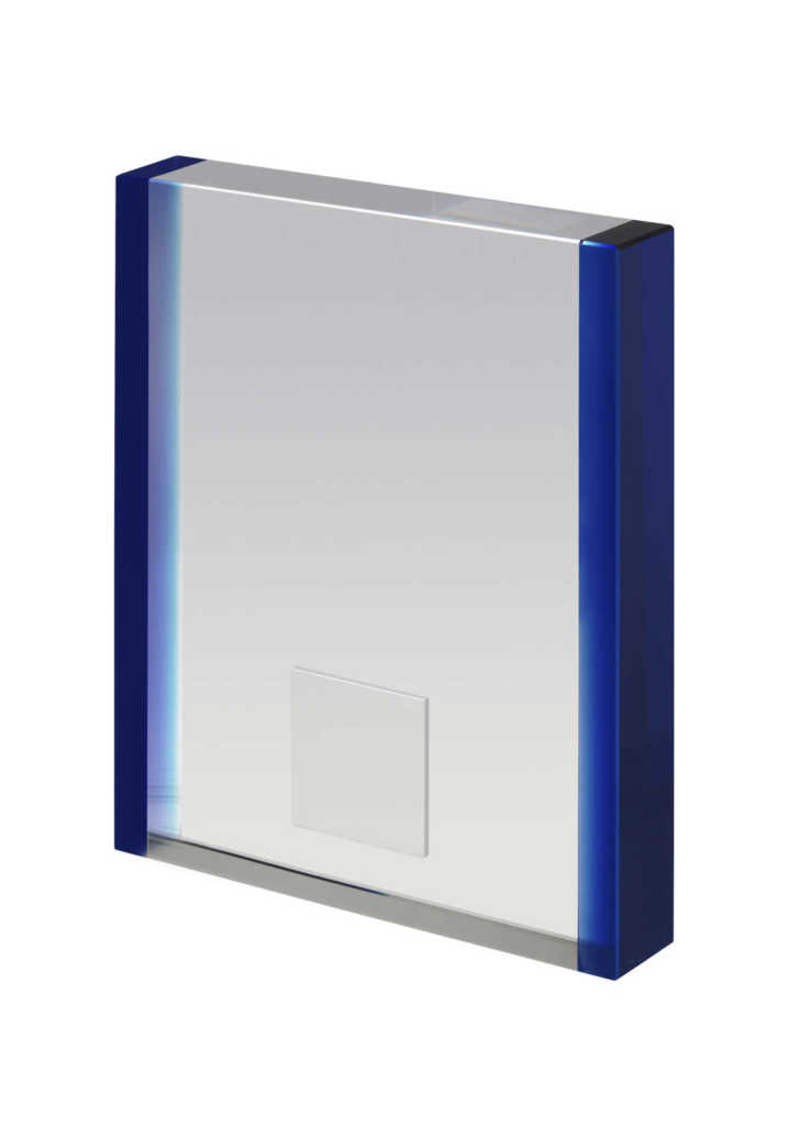 Crystal Block Award with Blue Sides