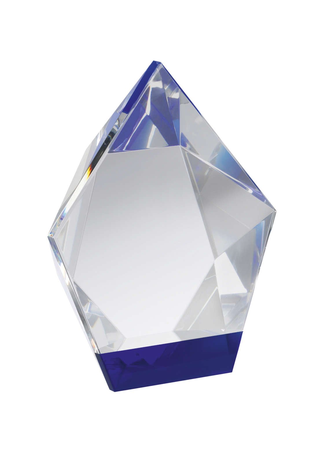 Optical Crystal Diamond Award with Blue Base