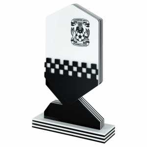 7-layed acrylic award with base in monochrome colours.