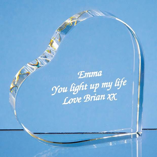 Optical Crystal Stand Up Heart