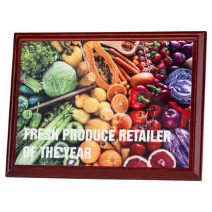 ROSEWOOD PLAQUE WITH WHITE SUBLIMATION FRONT (LANDSCAPE)