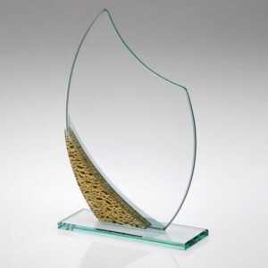 Jade Glass Plaque With Gold/Silver Bubble Detail