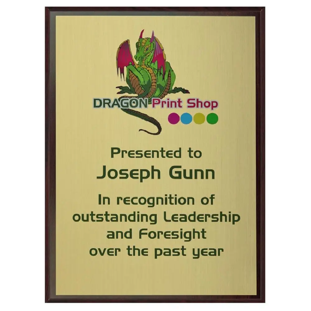 Wood Plaque Award With Colour Laminate Front